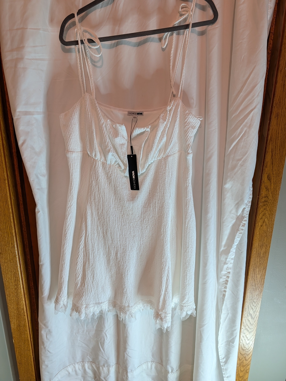 Fashion Nova White Textured Mini Dress 2XL NWT Bridal Bachelorette